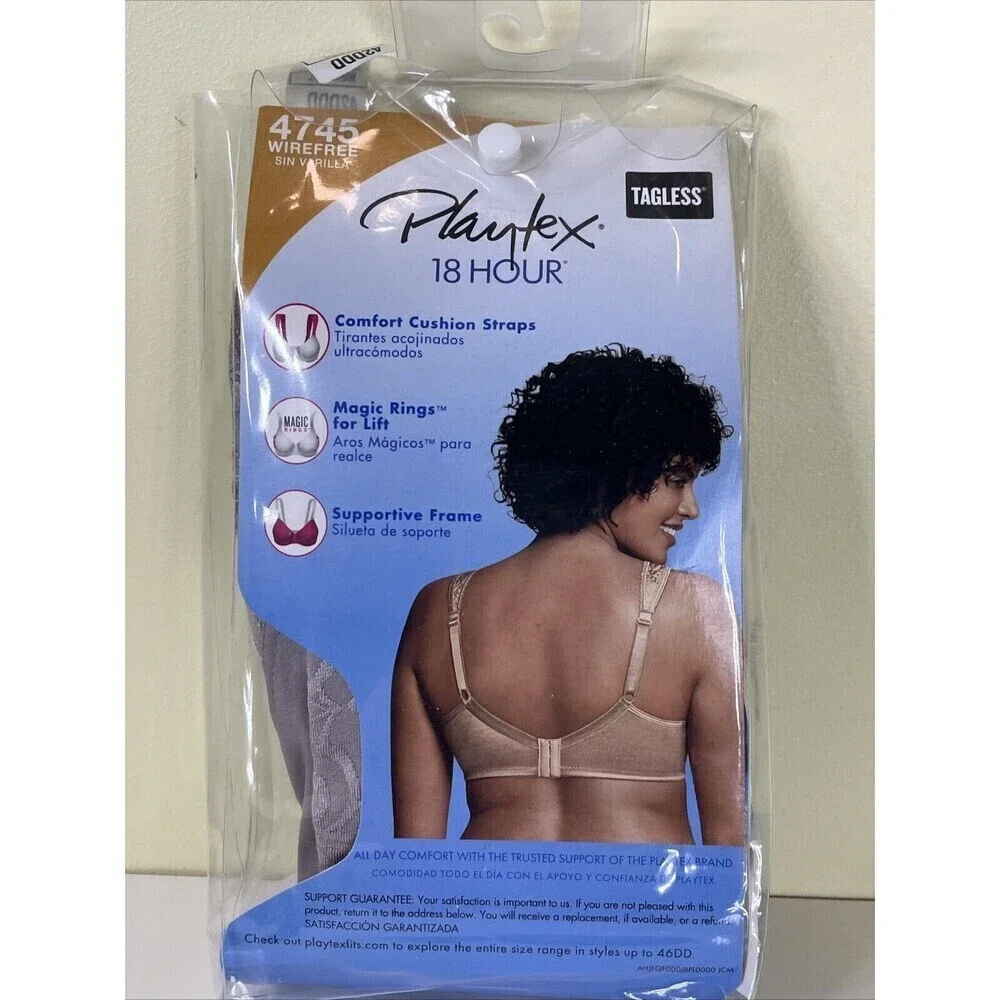 Playtex 18 Hour Ultimate Lift & Support Bra Wirefree 4745 Warm Steel 42DDD NEW